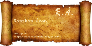 Roszkos Áron névjegykártya