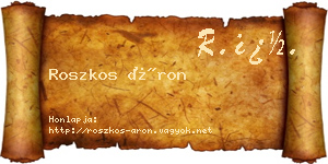 Roszkos Áron névjegykártya